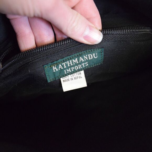 Patchwork Hippie Crossbody Purse Kathmandu Imports Nepal Cotton Green Indie Boho - Picture 9 of 11